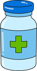 medicine bottle and pills