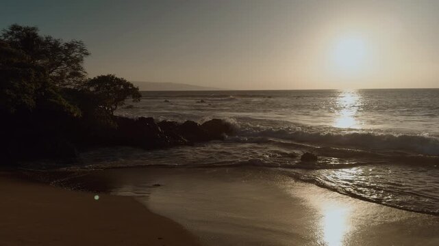 Before sunset at Mokapu Beach Park. Wailea Beach Paths, South Maui, Hawaii. Andaz Maui at Wailea Resort. Pacific Ocean