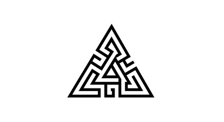 Geometric Triangle Maze Design Element 1.