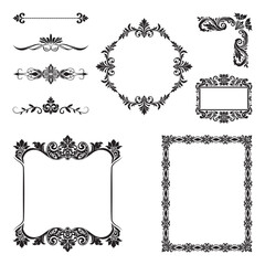 Black and White Ornamental Frames and Decorative Borders