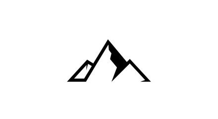 Simple Black Mountain Logo Design Element.