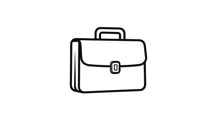 Simple Line Drawing of a Briefcase.