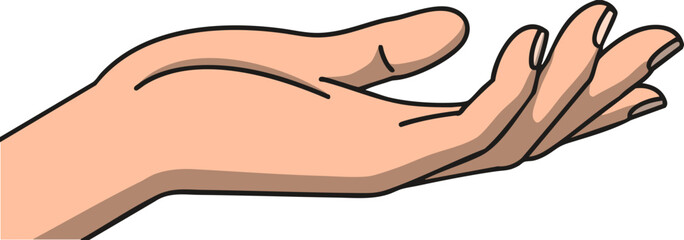 vector illustration of an open hand presenting something