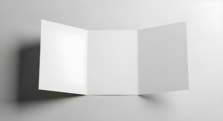 Fototapeta premium Tri-fold brochure mockup with clean layout, ideal for corporate marketing and professional print presentations.