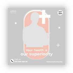 Medical health care social media post design template