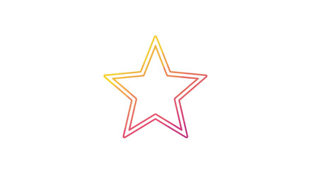 Obraz premium Vibrant gradient outline star icon for modern design elements and graphic user interface