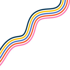 Retro Groovy Lined Illustration