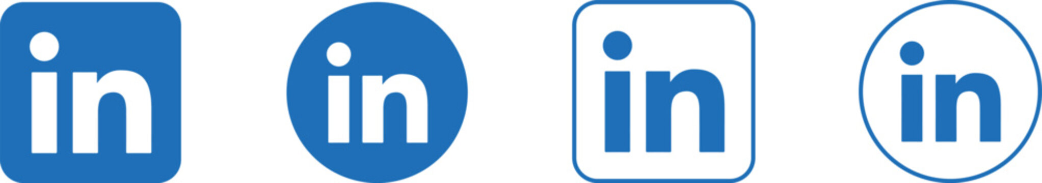 linkedin logo icons set. linkedin logo transparent png. linkedin icon vector.