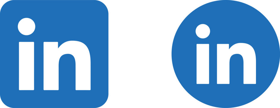 Blue linkedin social media icon vector illustration