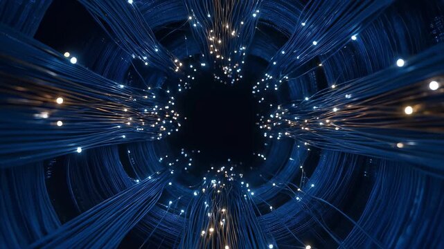 Flying through fiber optic data tunnel
