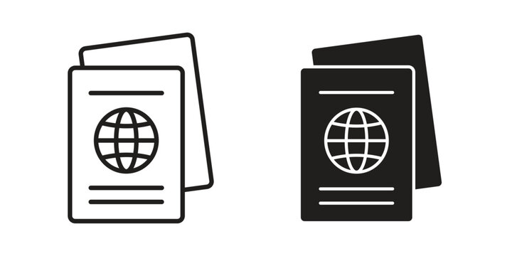 Passport icons symbol. vector illustration pack for apps and designs