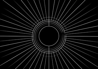 光線が輝く幾何学模様、ミニマルなデザイン