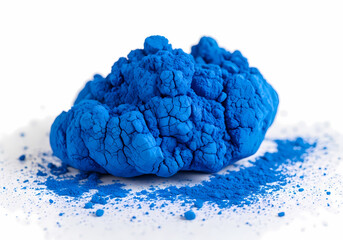 鮮やかな青色の顔料、シンプルな静物写真