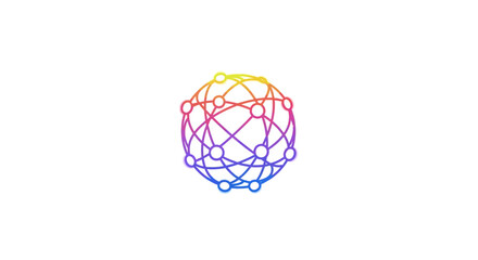 Colorful Global Network Connection Icon Illustrating Digital Connectivity and Worldwide