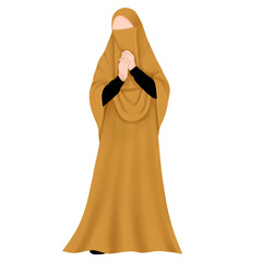 woman in yellow hijab and niqab
