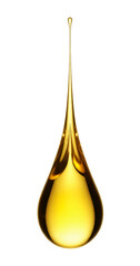 Golden Liquid Drop on White