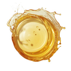 golden liquid splash on white background.