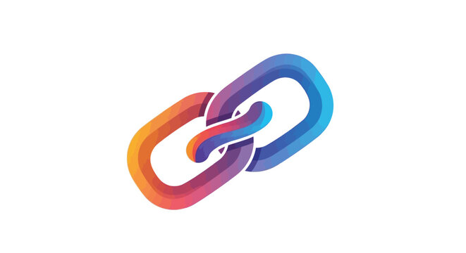 Vibrant gradient chain link icon symbolizing strong digital connection and unity