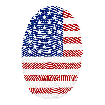 American Flag Fingerprint Isolated on Transparent Background &mdash; Symbol of U.S. Identity, Citizenship, and Patriotism for Editorial and Graphic Design Use