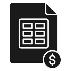 Budget Sheet Glyph Icon