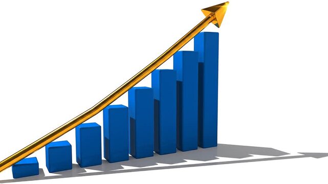 Abstract illustration of financial growth with ascending bar graph