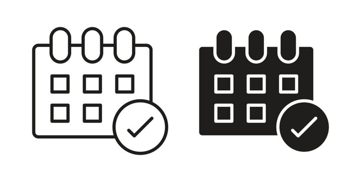 Calendar check icon vector. EPS 10 editable vector bundle