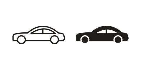 Fototapeta premium Car side view icon vector. EPS 10 editable vector bundle