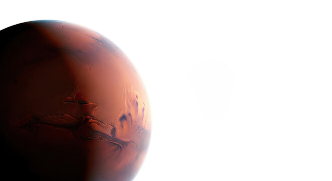 Mars and its Moon Phobos in Space