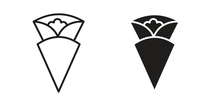Crepe icon vector. EPS 10 editable vector bundle