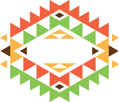 Ornate native american style logo. Color template