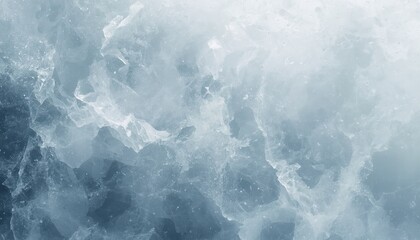 A close-up view of a textured icy surface with shades of blue and white