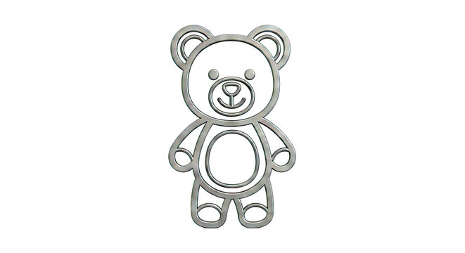 Black outline teddy bear icon