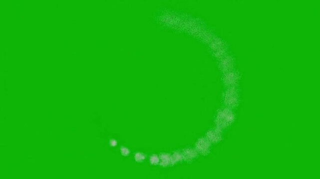 Small White Smoke Puff or Dust Burst Effect Isolated on Green Screen
