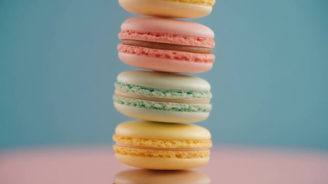 Rotating Rainbow Macaron Tower