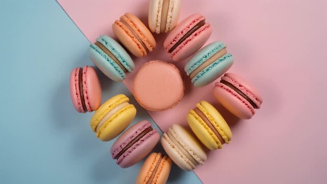 Top-Down Colorful Macaron Grid