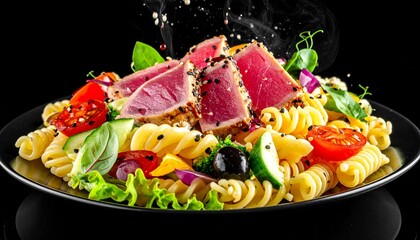 Tuna and Pasta Salad with Fresh Vegetables A Vibrant Healthy Meal for Culinary Enthusiasts.