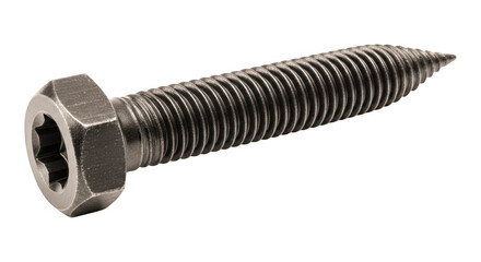 Industrial metal bolt screw isolated for engineering and construction use