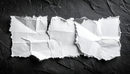 Abstract Torn Paper on Dark Background for Creative Message or Design Mockup Blank Space.