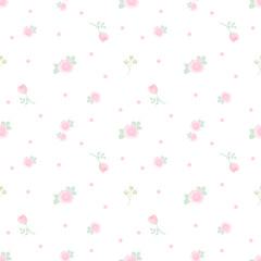 Seamless pattern with pink rose 