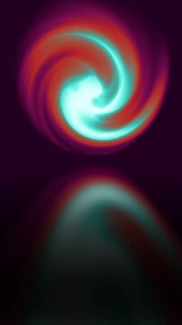 Vivid swirling gradient abstract background seamless loop with copy space. Digital animation. Vertical video.
