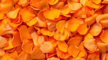 Obraz premium Vibrant Orange Petals in a Abundant Layer Offering a Rich Textural Experience for Nature and Floral Themes