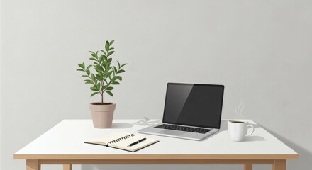 Fototapeta premium laptop on the table