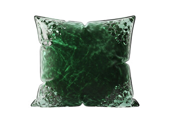Green Glass Pillow Decorative Homeware Object.