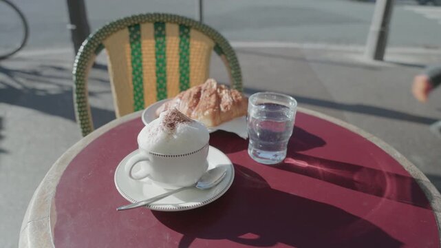 Outdoor breakfast Experience at a Sidewalk Caf&eacute; on a Bright Day