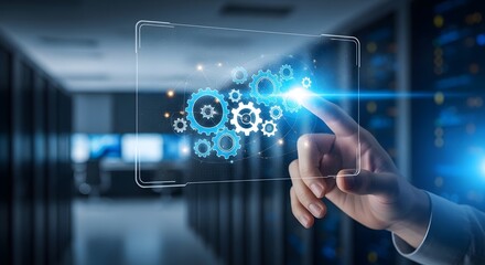Fototapeta premium Advanced Server Technology and Digital Network Management Concept