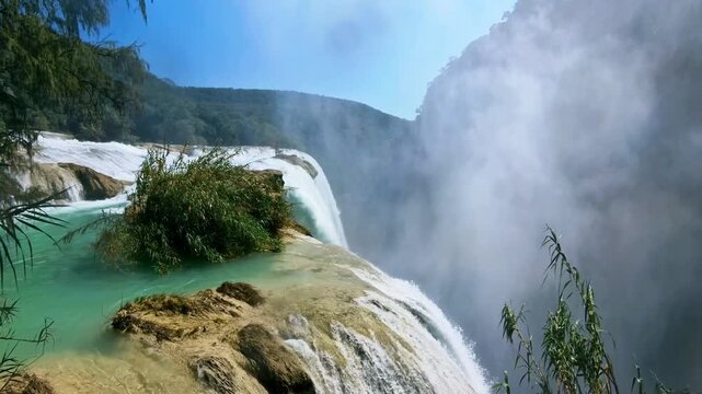 Visit Cascada de Tamul in Huasteca Potosina, San Luis Potosi, Mexico for stunning views of waterfall and nature