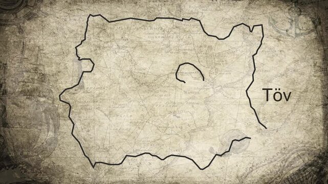 Tuv Province map drawn on a cartography background sheet of paper