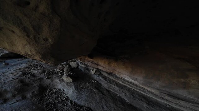 Rock Formation in Hummingbird Tunnel Cave - Action Camera Simi Valley California USA
