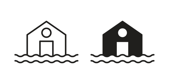 Flood icons for graphic design, logo, Web site, social media, UI, mobile app, vector illustration