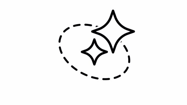 Generative Fill Icon, Minimalist Outline, Seamless Loop Animation, 4K Transparent Background